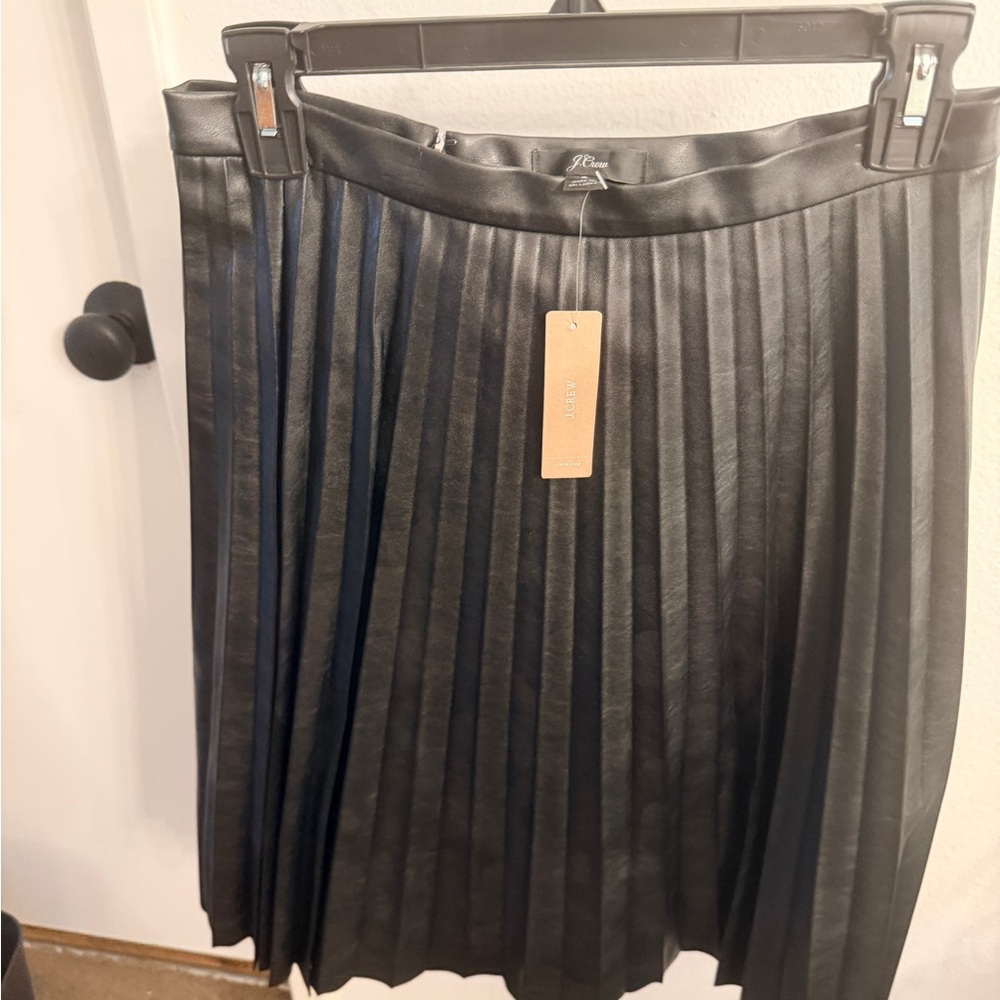 J. Crew Black A-Line Pleated Skirt